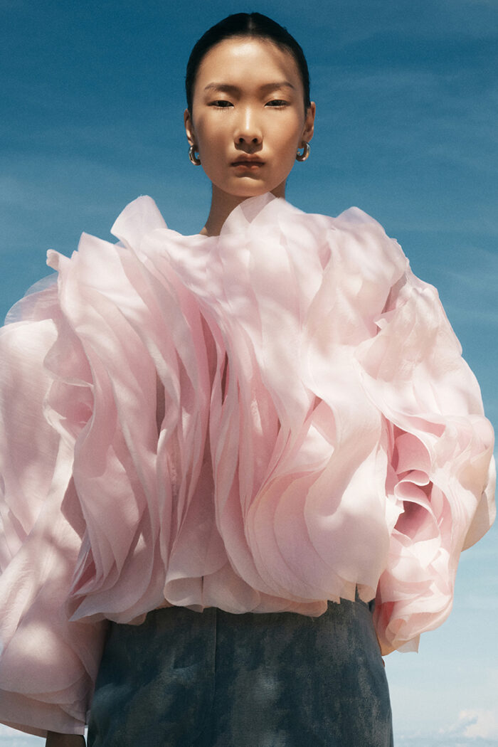 Aje Ruffled Silk-Organza Blouse - Image 1