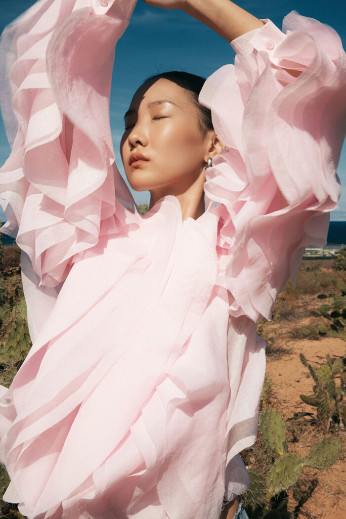 Aje Ruffled Silk-Organza Blouse - Image 5