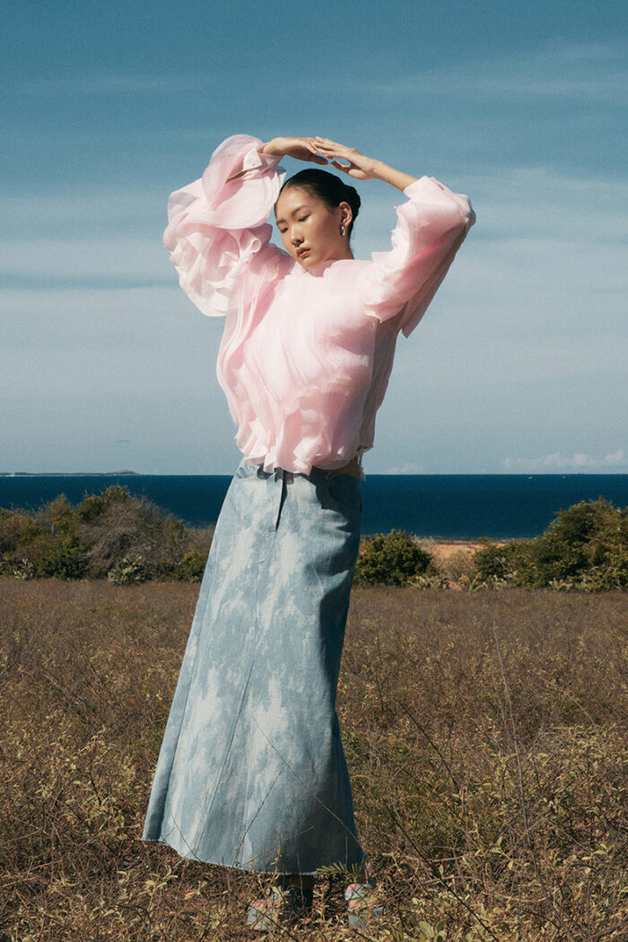 Aje Ruffled Silk-Organza Blouse - Image 6