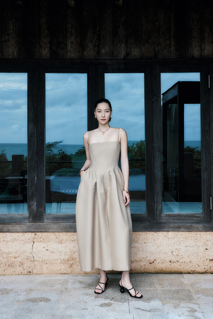 Grace Linen-Blend Midi Dress - Image 3