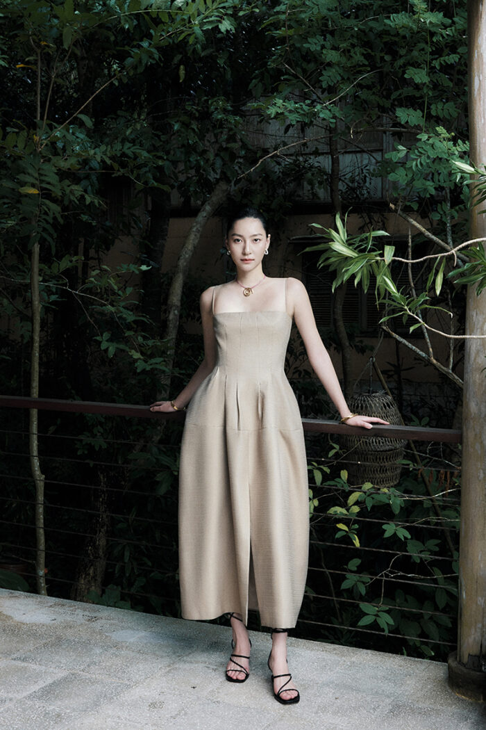 Grace Linen-Blend Midi Dress - Image 1