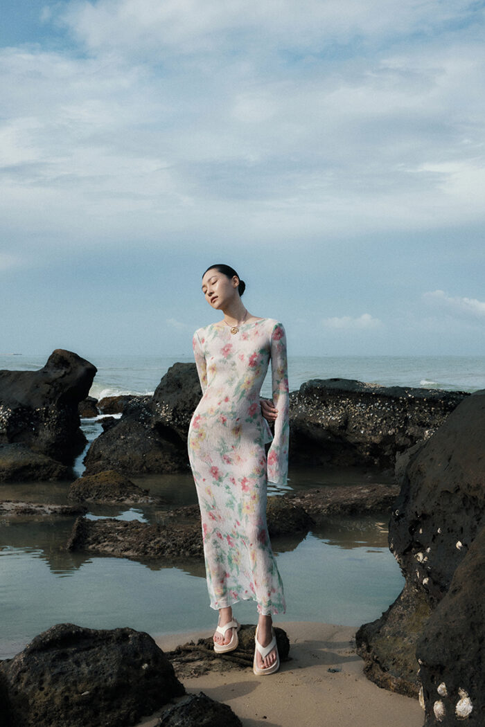 Floral Crinkled-Chiffon Maxi Dress - Image 3