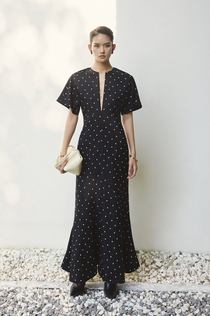 Marni Poka-Dot Silk-Twill Midi Dress - Image 1