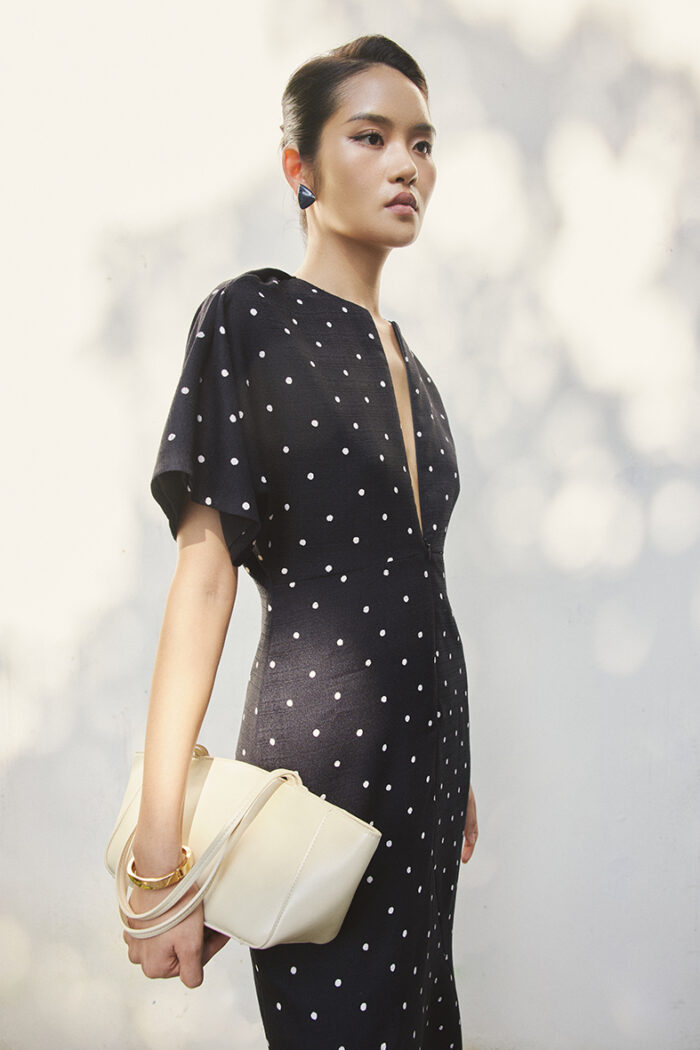 Marni Poka-Dot Silk-Twill Midi Dress - Image 2
