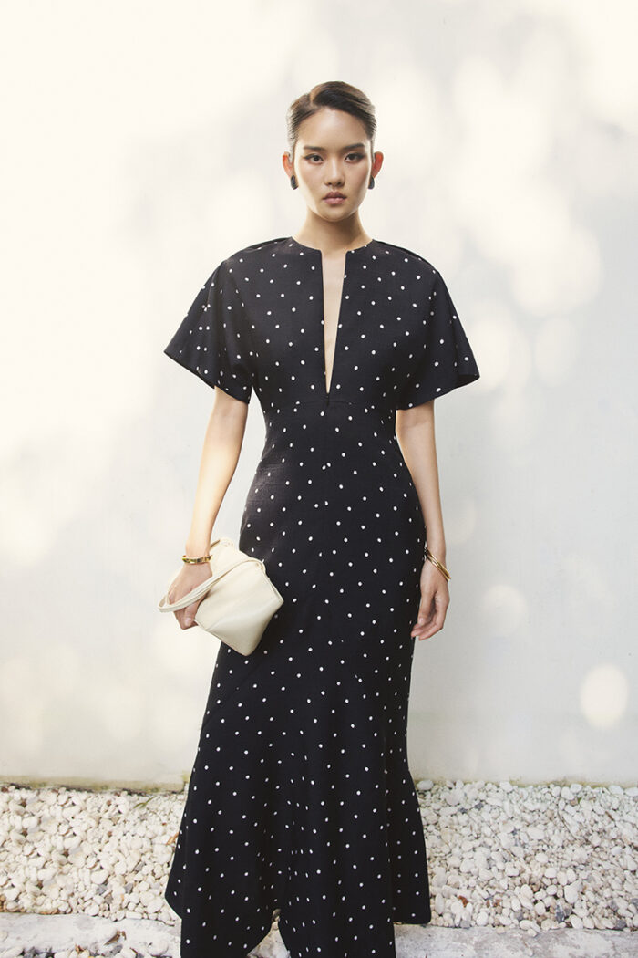Marni Poka-Dot Silk-Twill Midi Dress - Image 5