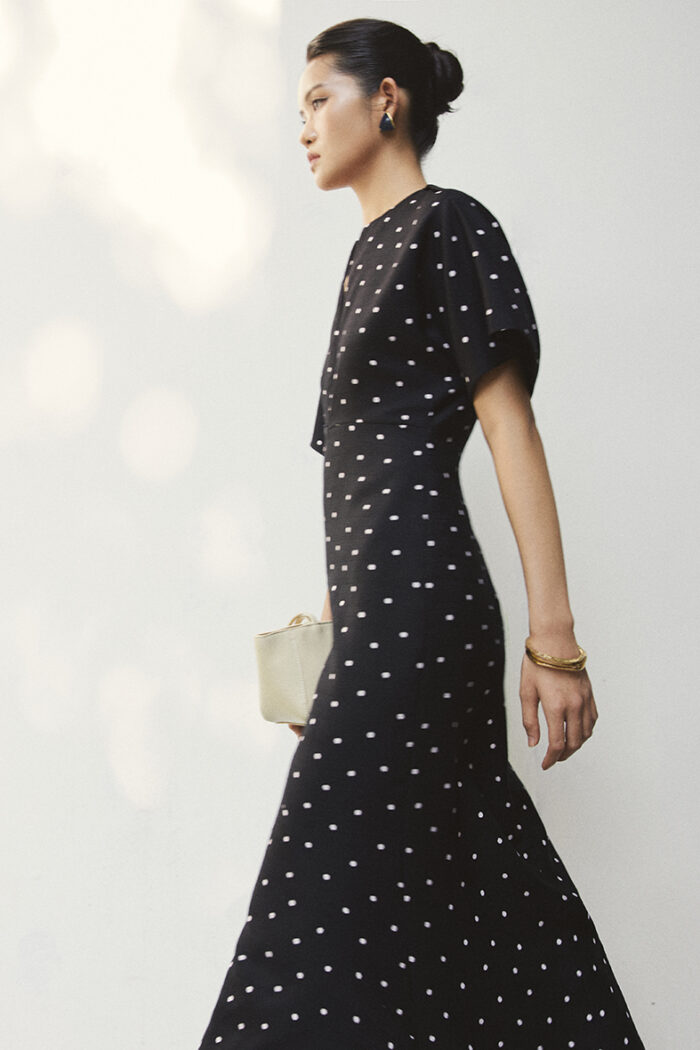 Marni Poka-Dot Silk-Twill Midi Dress - Image 6