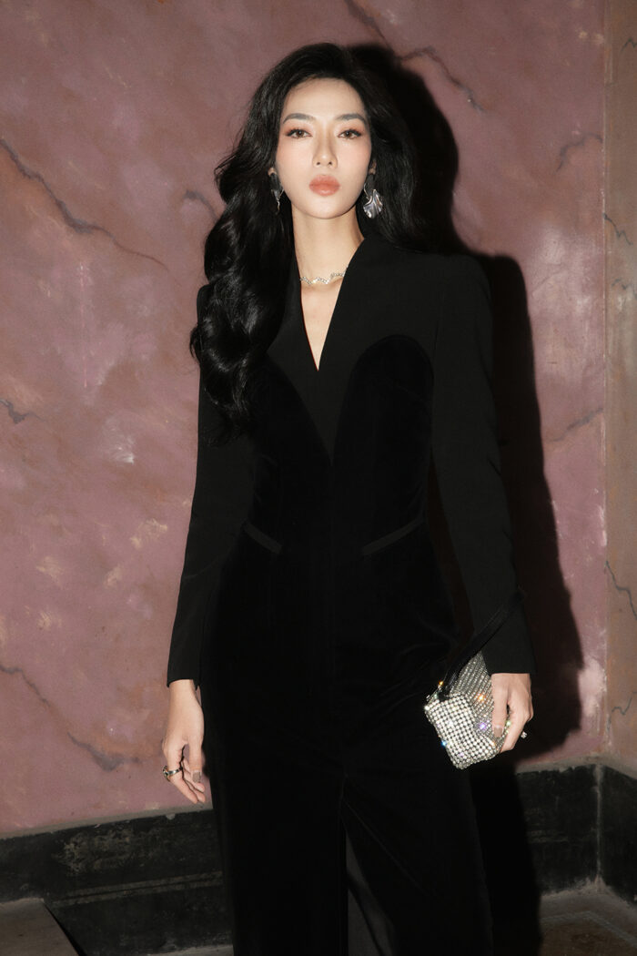 Christian Cotton-Blend Velvet Dress - Image 4