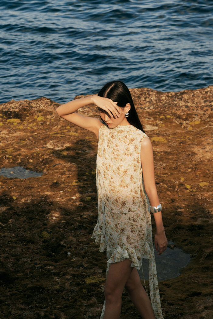 Ruffled Floral-Print Silk-Chiffon Halterneck Mini Dress - Image 3