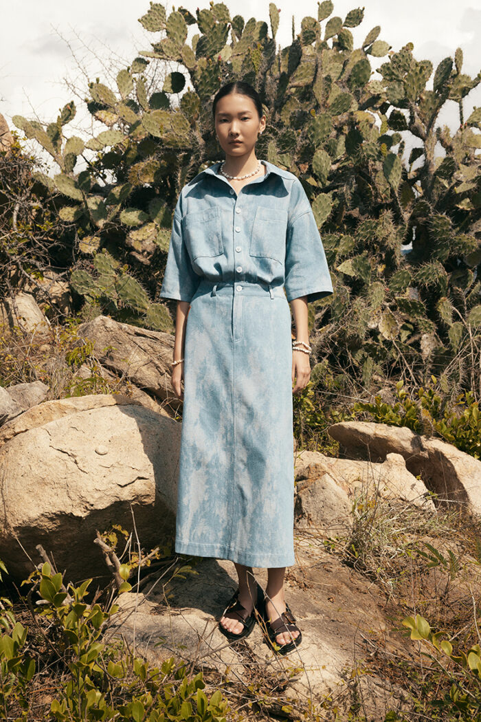 Claire Denim Midi Dress - Image 1