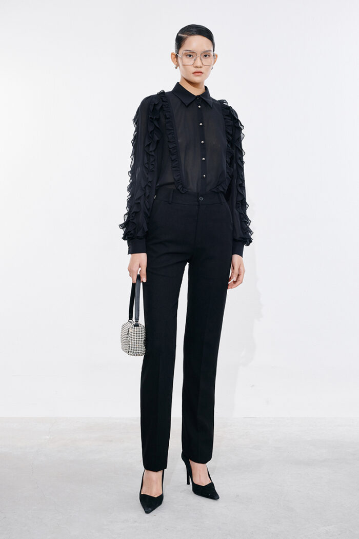 Carrie Stretch-Wool Twill Tapered Pants - Image 1