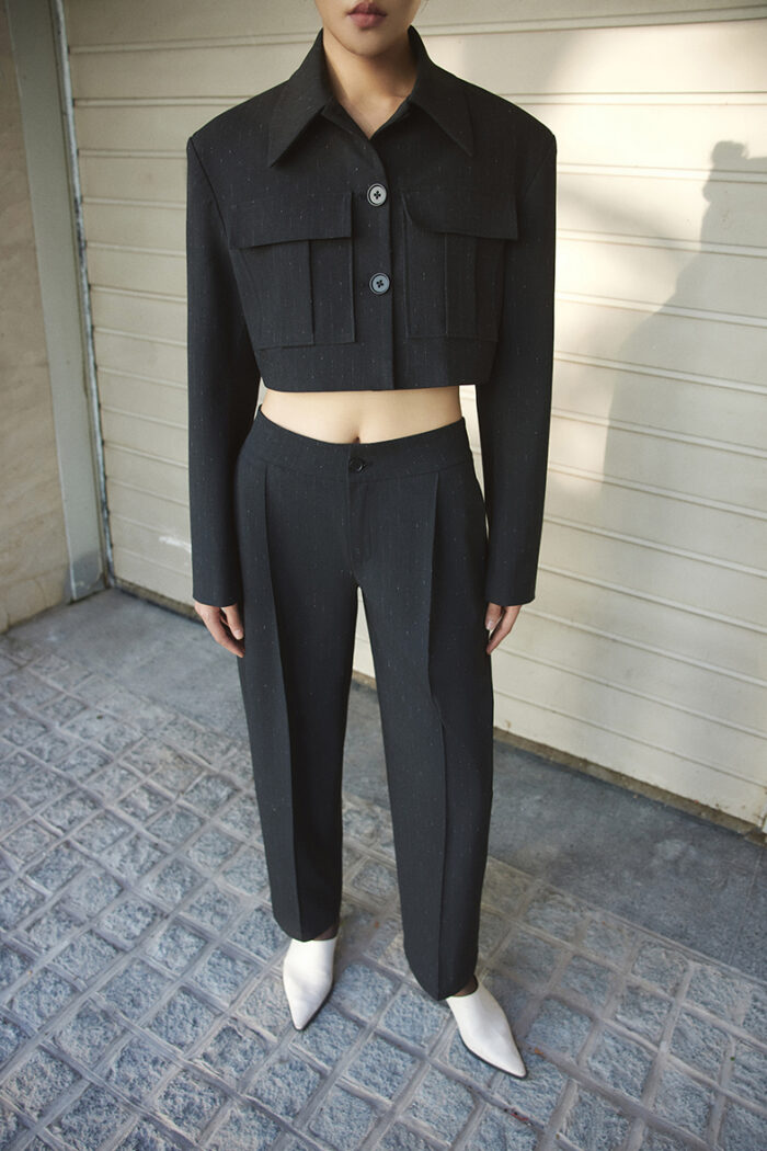 Pleated Wool-Blend Tapered Pants - Image 2