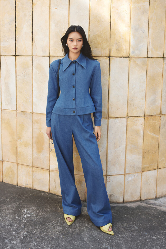 Kerina Denim Wide-Leg Pants - Image 1