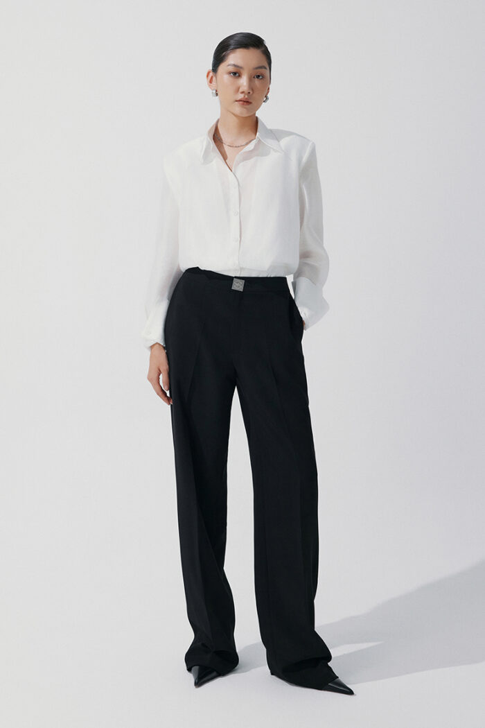 Antone Stretch-Crepe Wide-Leg Pants - Image 1