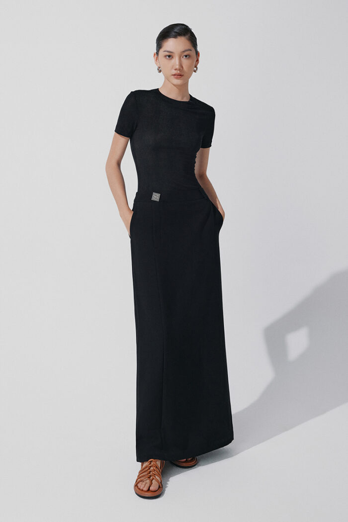 Andrea Stretch-Crepe Maxi Skirt - Image 4