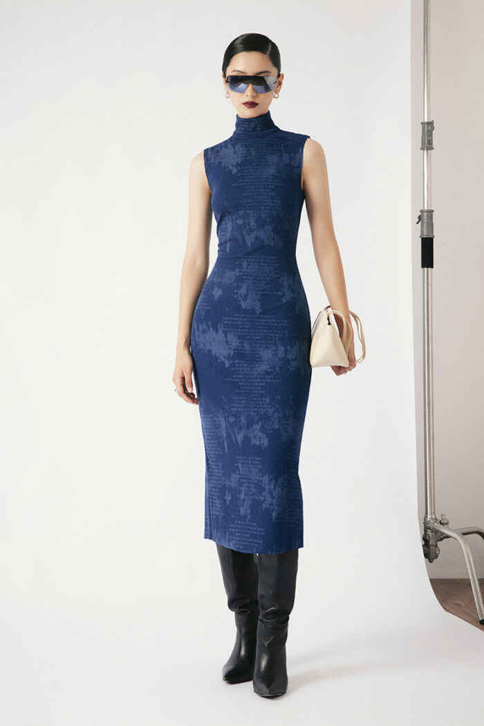Divina Embellished Turtleneck Midi Dress - Image 1