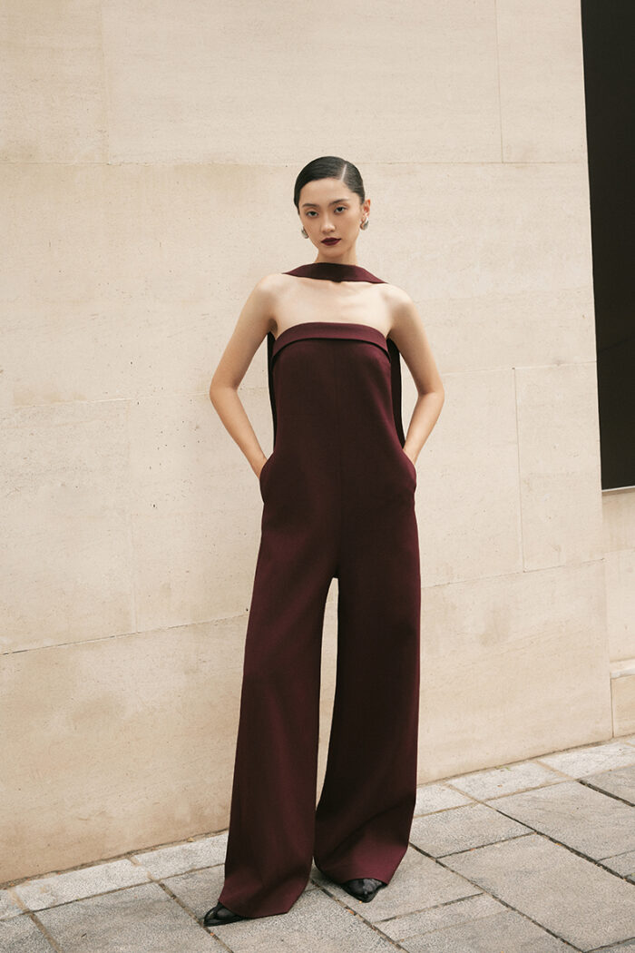 Fleur Strapless Scarf-detailed Jumpsuit - Image 1
