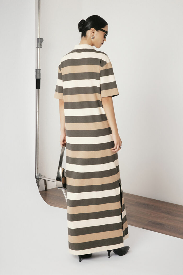 Mara Twill-trimmed Striped Cotton-jersey Long Dress - Image 4