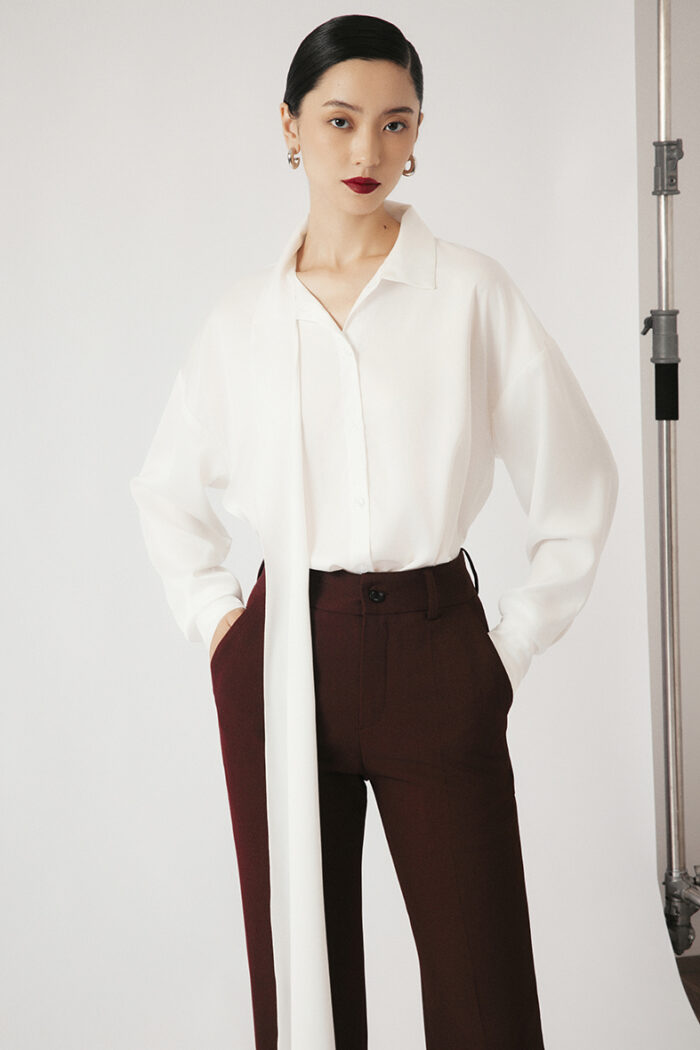 Veronica Satin-crepe Blouse - Image 1