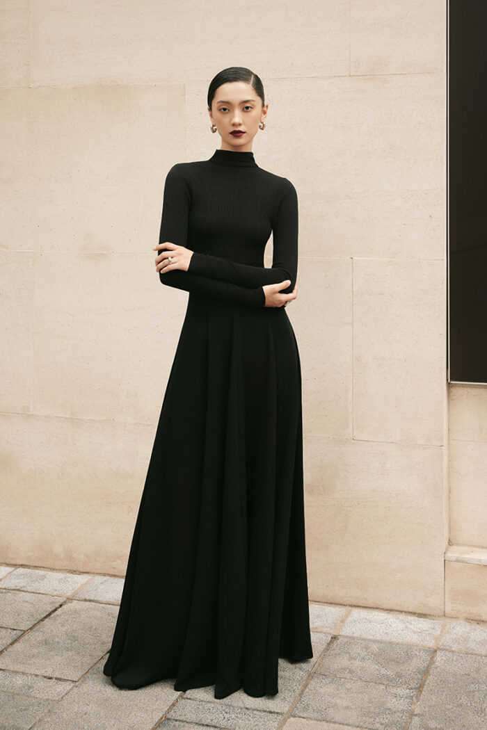 Viviana Embellished Open-back Turtleneck Maxi Dress - Image 1
