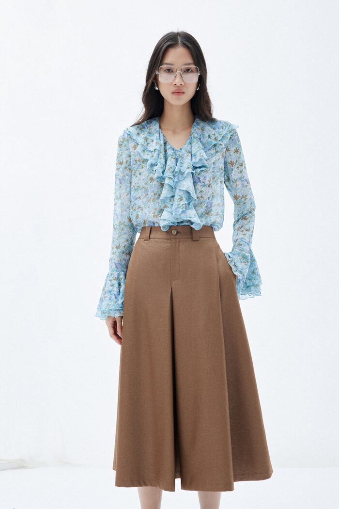 Maeve Ruffled Tie-front Floral-print Silk-chiffon Blouse - Image 2