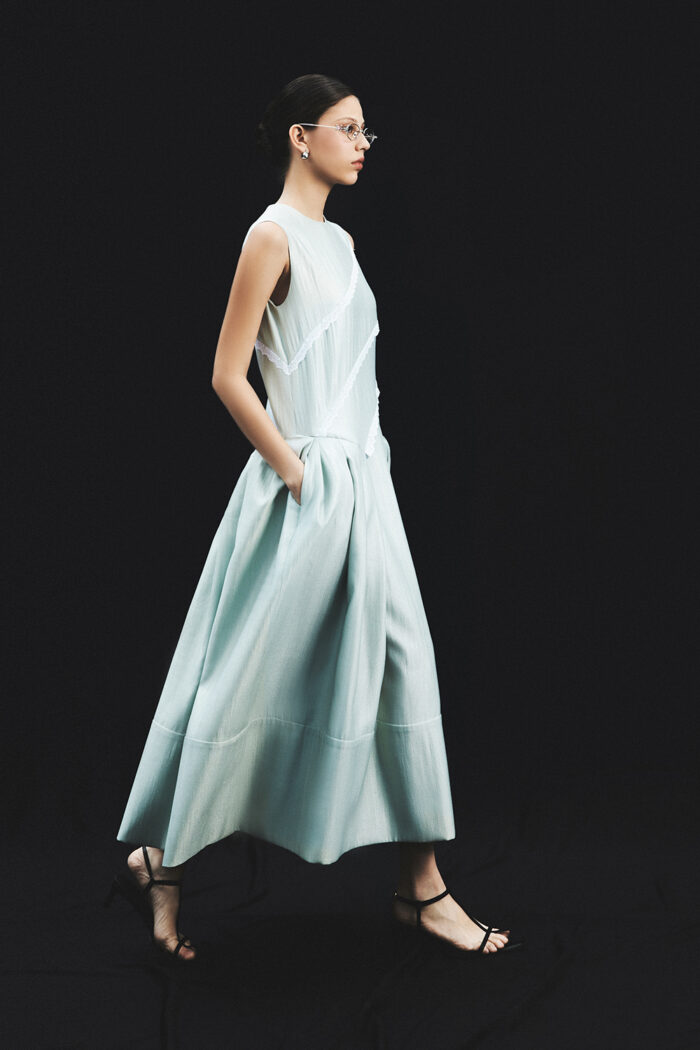 Marsielle Lace-trimmed Silk-gazar Midi Dress - Image 3