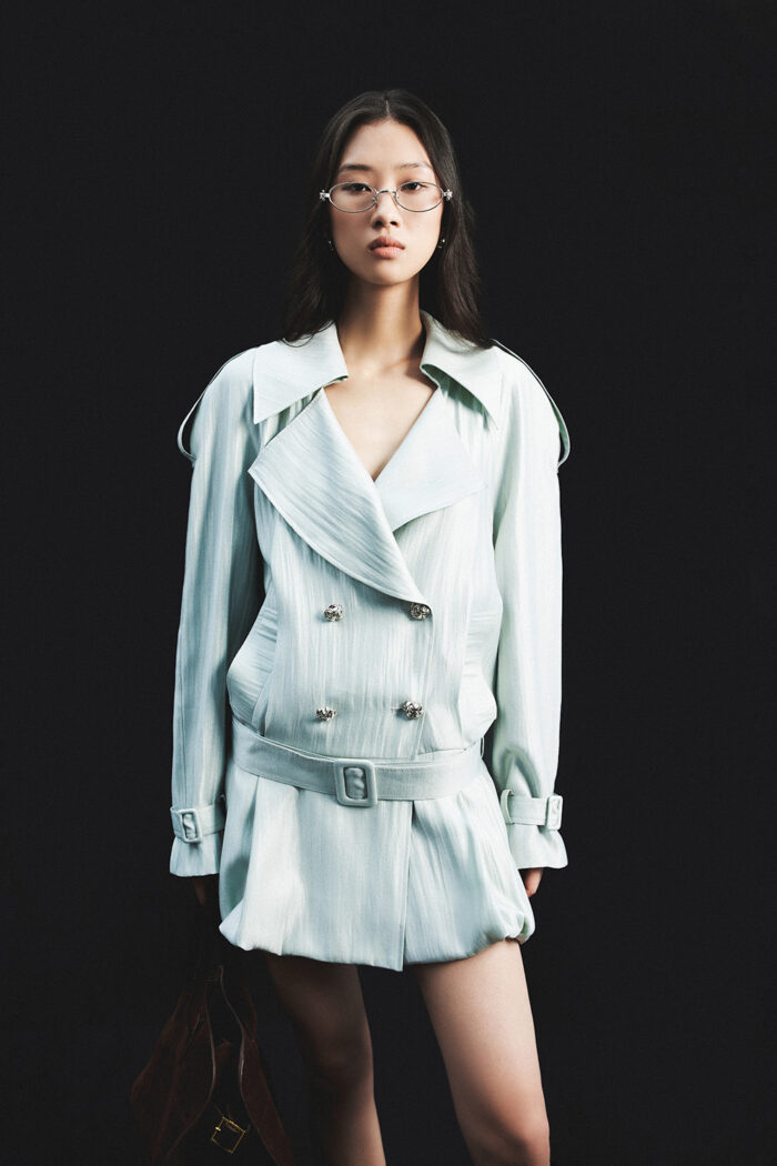 Solenne Bubble-Hem Trench Dress - Image 4