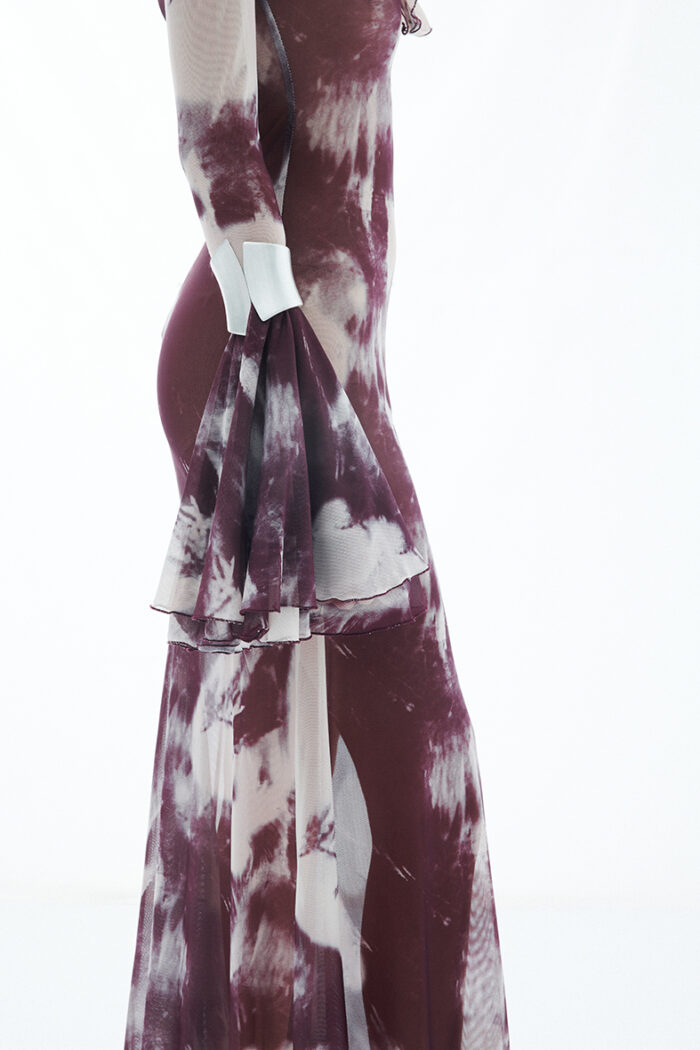 Fairlie Ruffled Printed Stretch-mesh Gown - Image 4