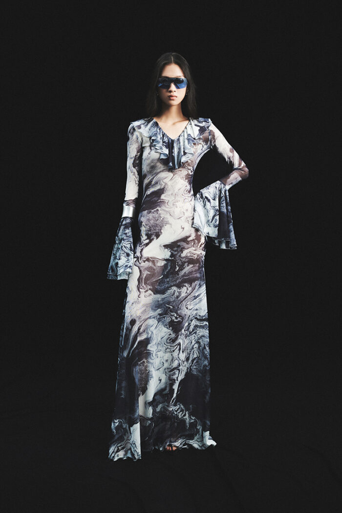 Fairlie Ruffled Printed Stretch-mesh Gown - Image 1