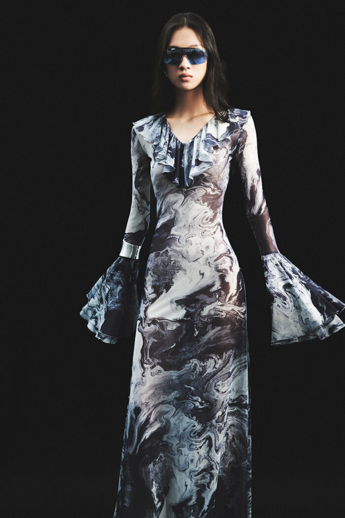 Fairlie Ruffled Printed Stretch-mesh Gown - Image 2