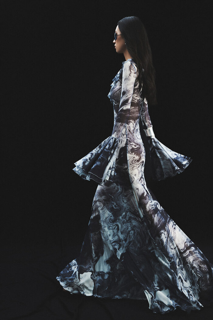 Fairlie Ruffled Printed Stretch-mesh Gown - Image 5