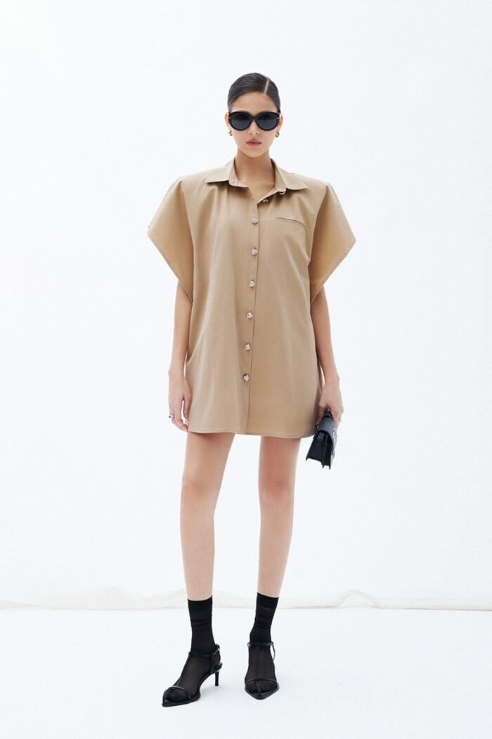 Gwen Oversized Cotton-gabardine Mini Shirt Dress - Image 2