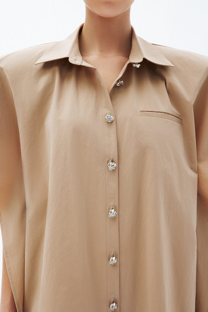 Gwen Oversized Cotton-gabardine Mini Shirt Dress - Image 3