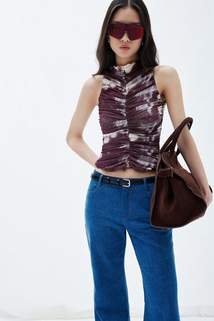 Hetty Printed High-Neck Sleeveless Top - Image 1
