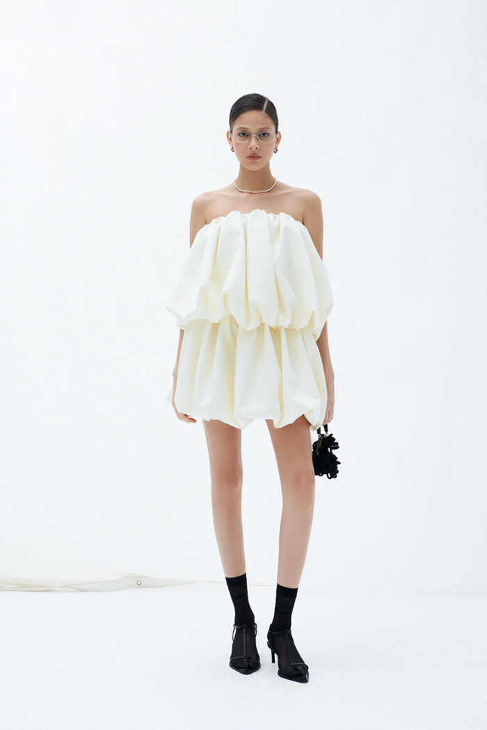 Maisie Strapless Ruched Mini Dress - Image 1