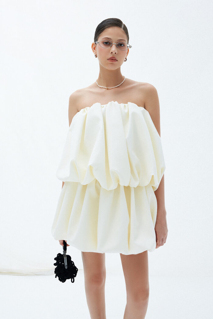 Maisie Strapless Ruched Mini Dress - Image 2