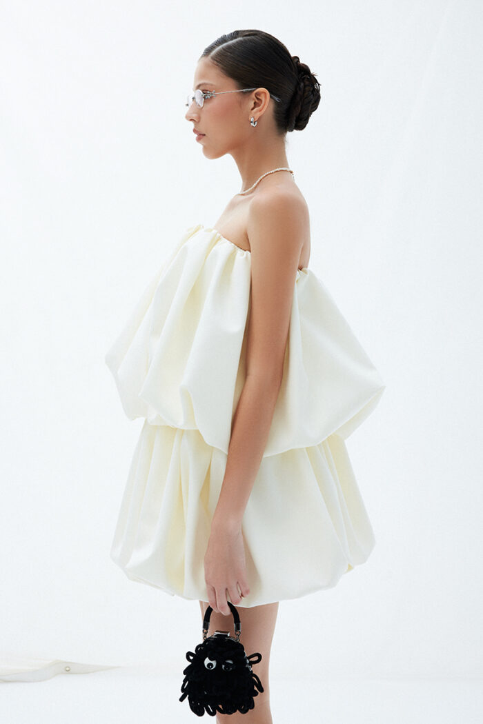 Maisie Strapless Ruched Mini Dress - Image 6